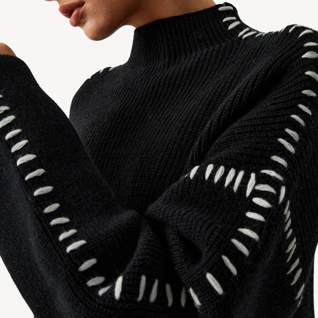 Pull pour femme avec détails en maille tricotée 6