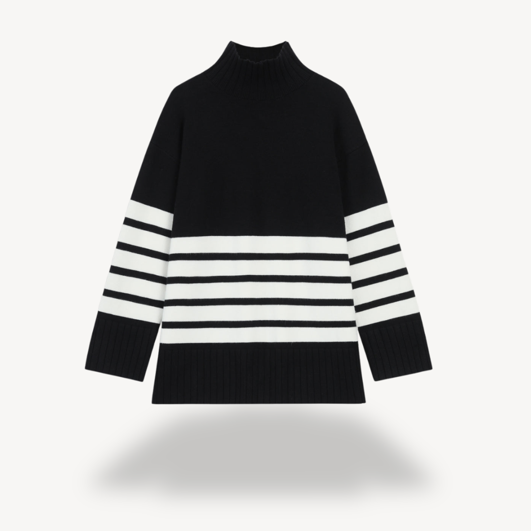 Pull rayé en maille pour femme 0