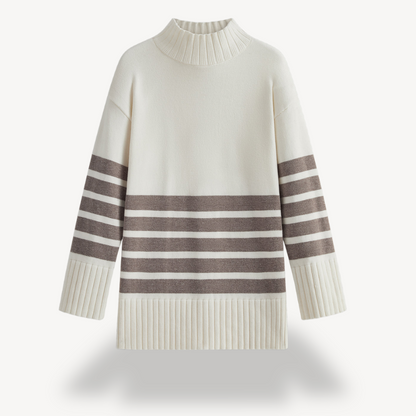 Pull rayé en maille pour femme 1