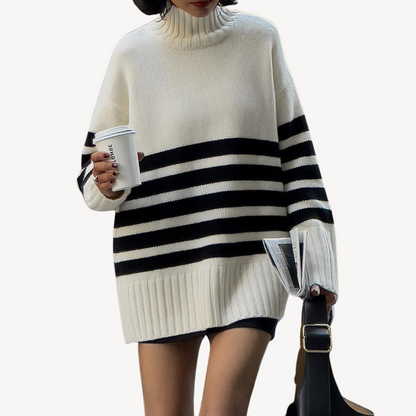 Pull rayé en maille pour femme 2