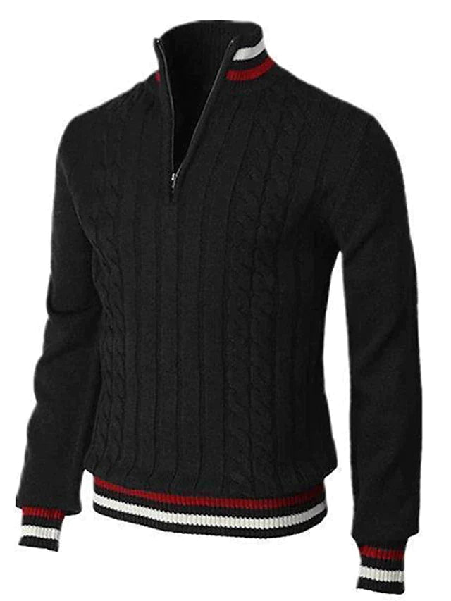 Pull Homme Hiver Épais et Chaud avec Fermeture Éclair