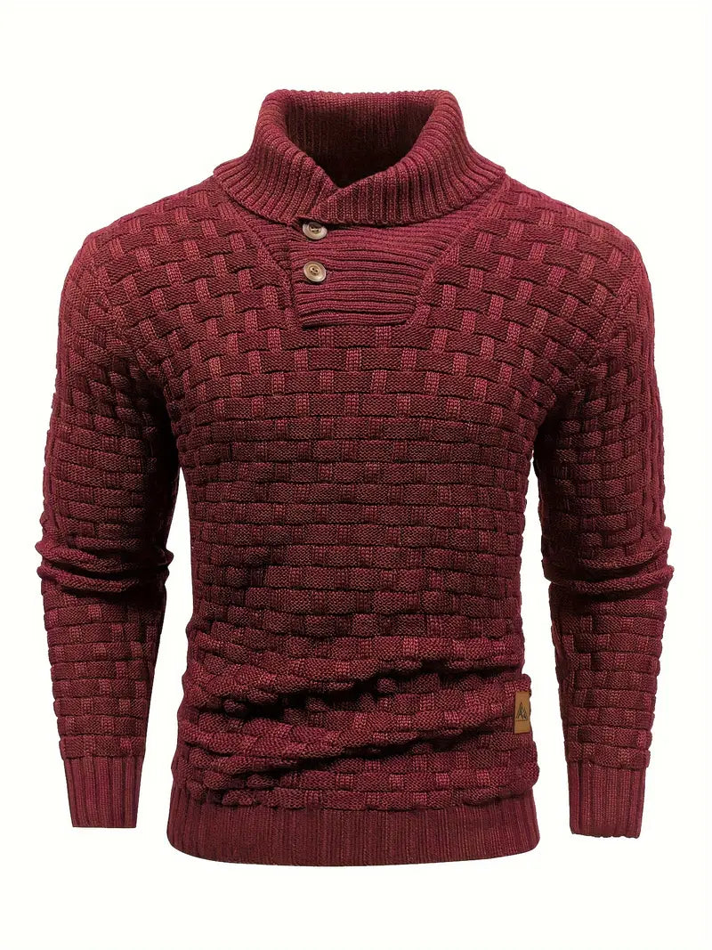Pull Homme Col Montant Chaud et Élégant en Maille Douce