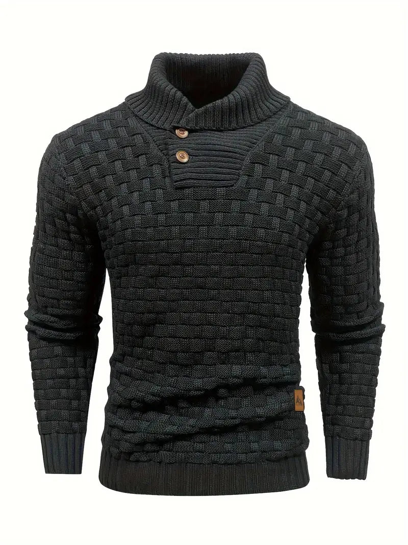 Pull Homme Col Montant Chaud et Élégant en Maille Douce - PanierRoyale