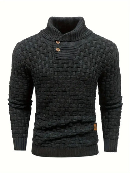 Pull Homme Col Montant Chaud et Élégant en Maille Douce - PanierRoyale