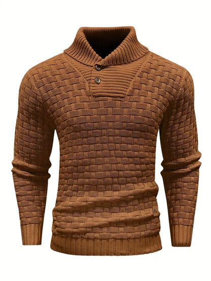 Pull Homme Col Montant Chaud et Élégant en Maille Douce