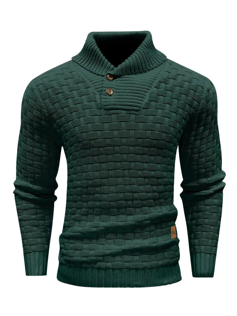 Pull Homme Col Montant Chaud et Élégant en Maille Douce