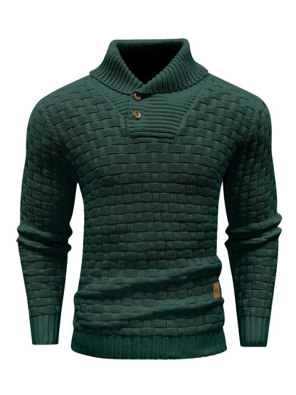 Pull Homme Col Montant Chaud et Élégant en Maille Douce