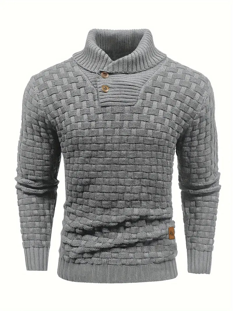 Pull Homme Col Montant Chaud et Élégant en Maille Douce