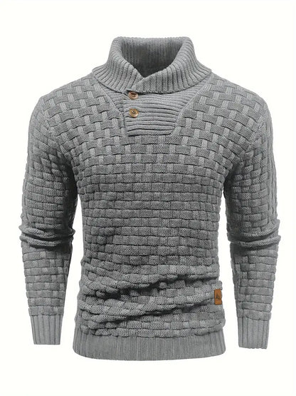 Pull Homme Col Montant Chaud et Élégant en Maille Douce