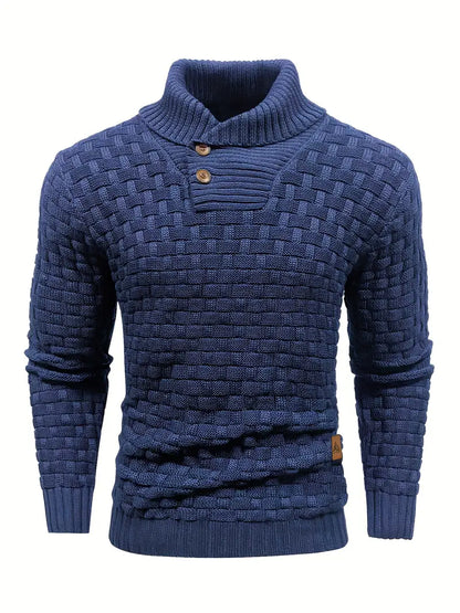 Pull Homme Col Montant Chaud et Élégant en Maille Douce