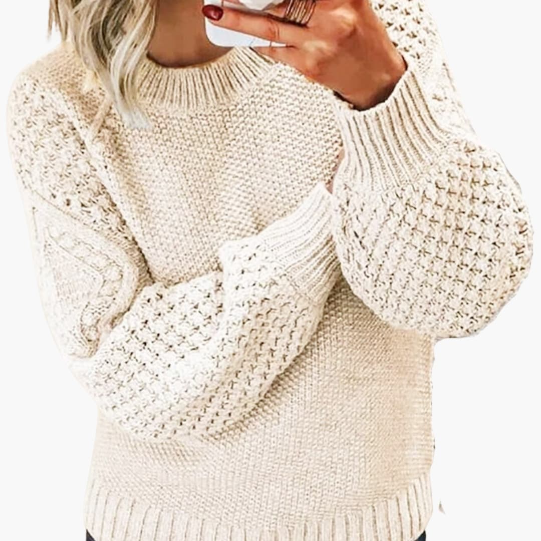 Pull femme chic manches longues brodées - PanierRoyale