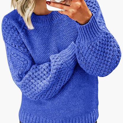 Pull femme chic manches longues brodées