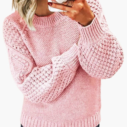 Pull femme chic manches longues brodées