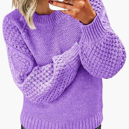 Pull femme chic manches longues brodées