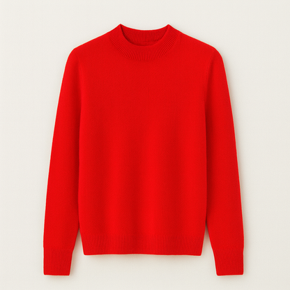 Pull en Laine Rouge Bordeaux