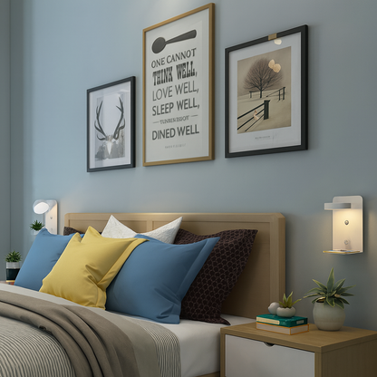 PureShine™ – Lampe murale moderne en fer carré LED rechargeable USB
