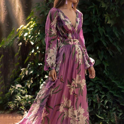 Robe Été Femme Longue en Léger Pourpre