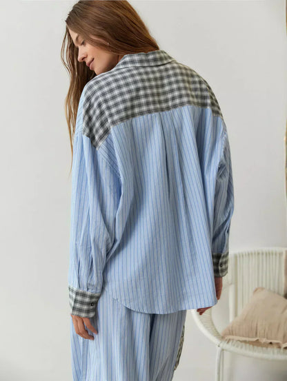 Robe et Haut Imprimé Carreaux pour Femme Printemps