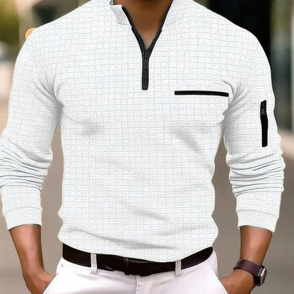 Chemise Polo Homme Coton Manche Longue Zippée