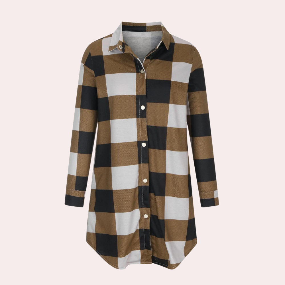JENNIFER - Manteau Long à Carreaux pour Femmes
