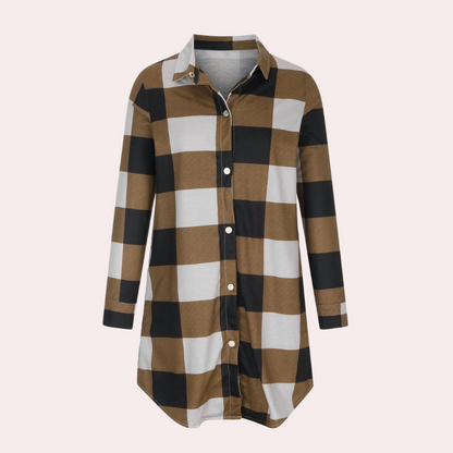 JENNIFER - Manteau Long à Carreaux pour Femmes