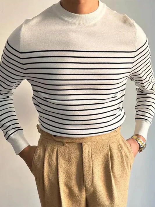 Pull en Merinos pour Homme à Rayures - BerlinGlamour