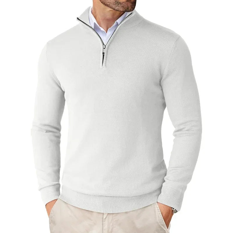 Pull Homme Col Zip en Molleton Doux