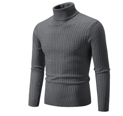 Pull Laine Châle Brun Hiver Col Roulé