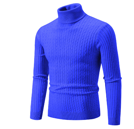 Pull Laine Châle Brun Hiver Col Roulé