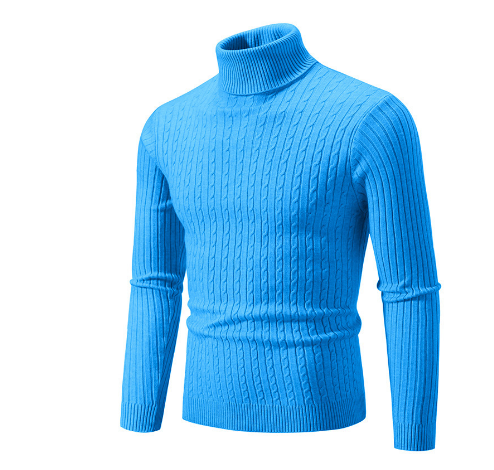 Pull Laine Châle Brun Hiver Col Roulé