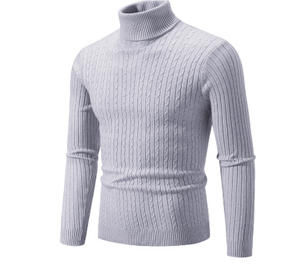 Pull Laine Châle Brun Hiver Col Roulé