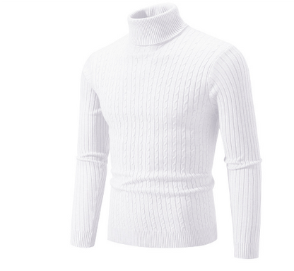 Pull Laine Châle Brun Hiver Col Roulé