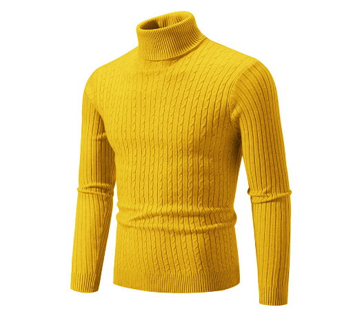 Pull Laine Châle Brun Hiver Col Roulé