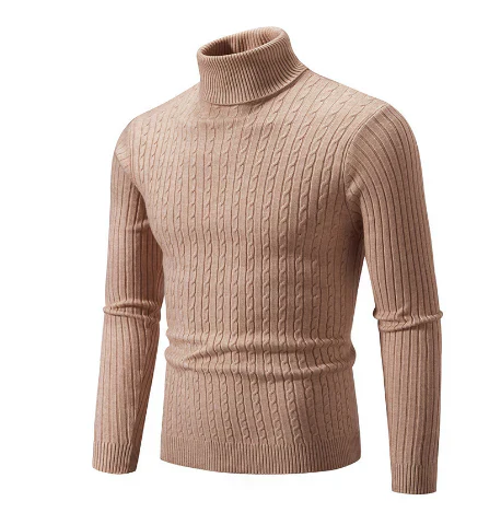 Pull Homme Col Roulé Chaud et Décontracté