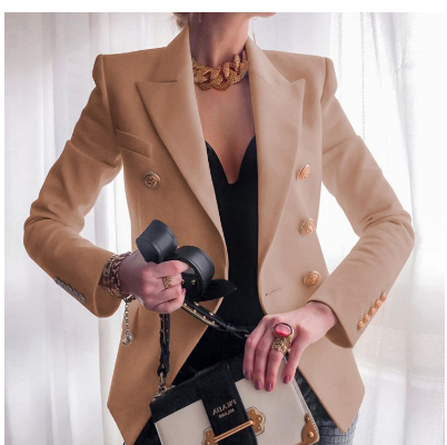 Blazer Femme Élégant Col Revers Boutons