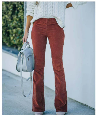 Pantalon Femme Confort Taille Haute Élastiqué