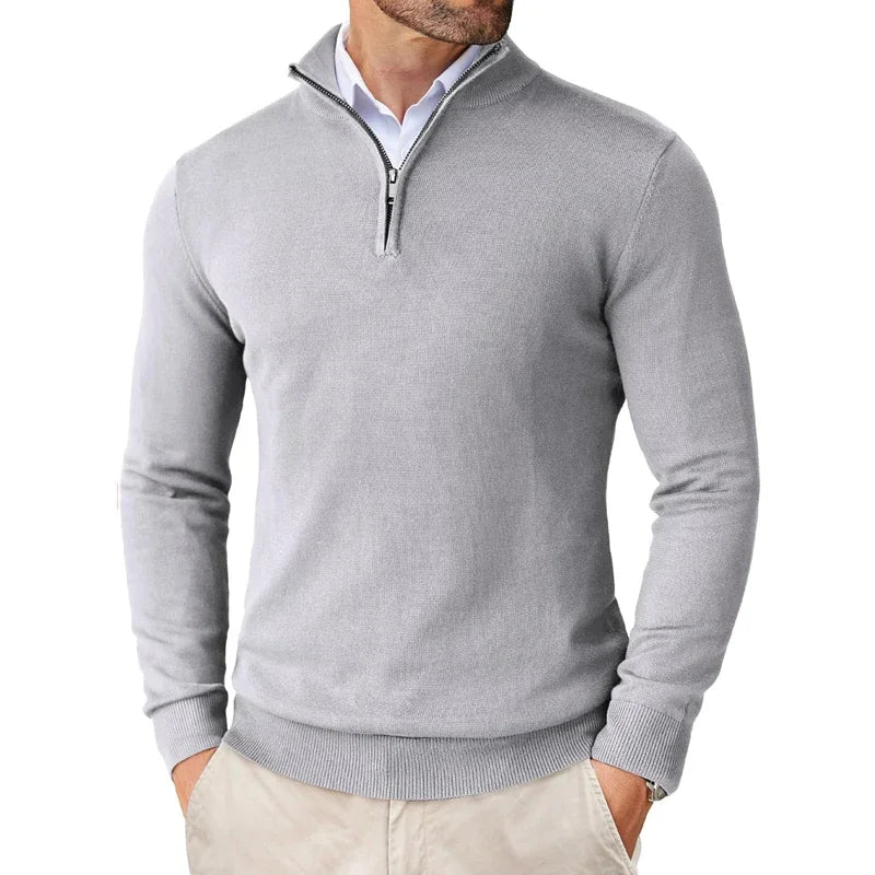 Pull Homme Col Zip en Molleton Doux