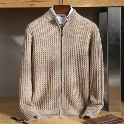 Pull En Merinos Doublé ZipPour Homme