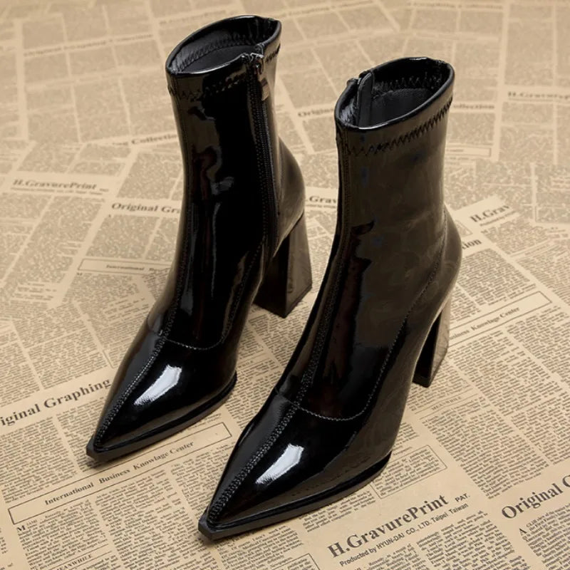 Bottines Femmes Hauts Talons Chic Hiver