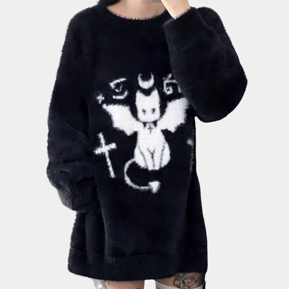 Pull Femme Mi-long Col V Élégant - PanierRoyale