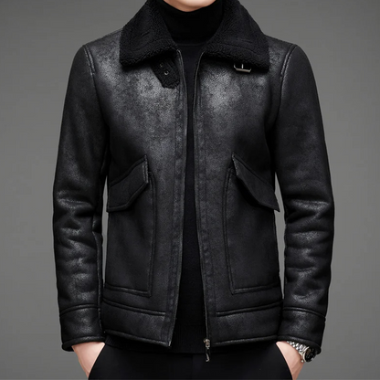 Blouson Cuir Homme Vintage Élégant