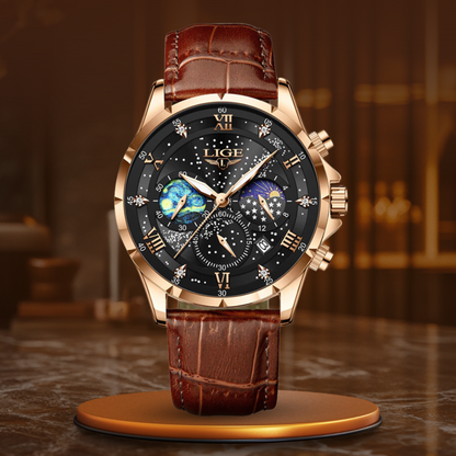 Montre Homme Élégante Phase de Lune