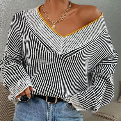 Pull Rayé Femme Élégant et Confortable - PanierRoyale
