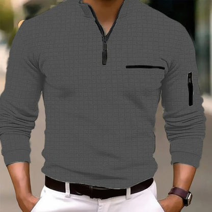 Chemise Polo Homme Coton Manche Longue Zippée