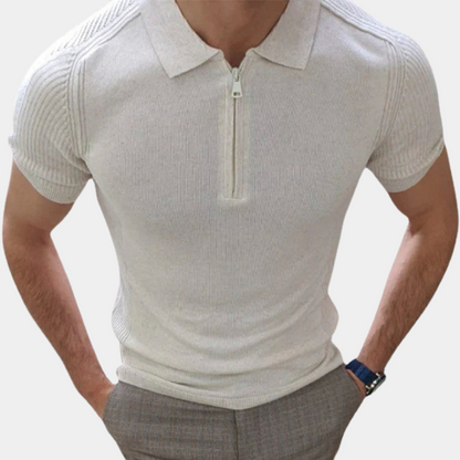 Chemise Polo Homme zippée en coton élégant