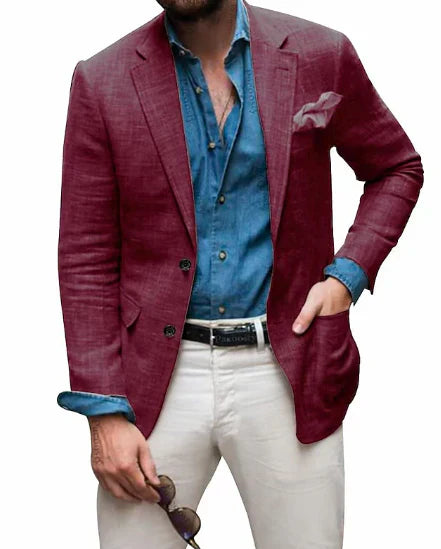 Blazer Homme Slim Fit avec Poche pour Printemps Élégant