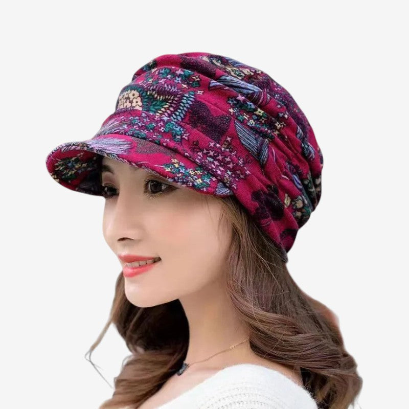 Casquette Hiver Florale avec Oreilles Réglables - PanierRoyale