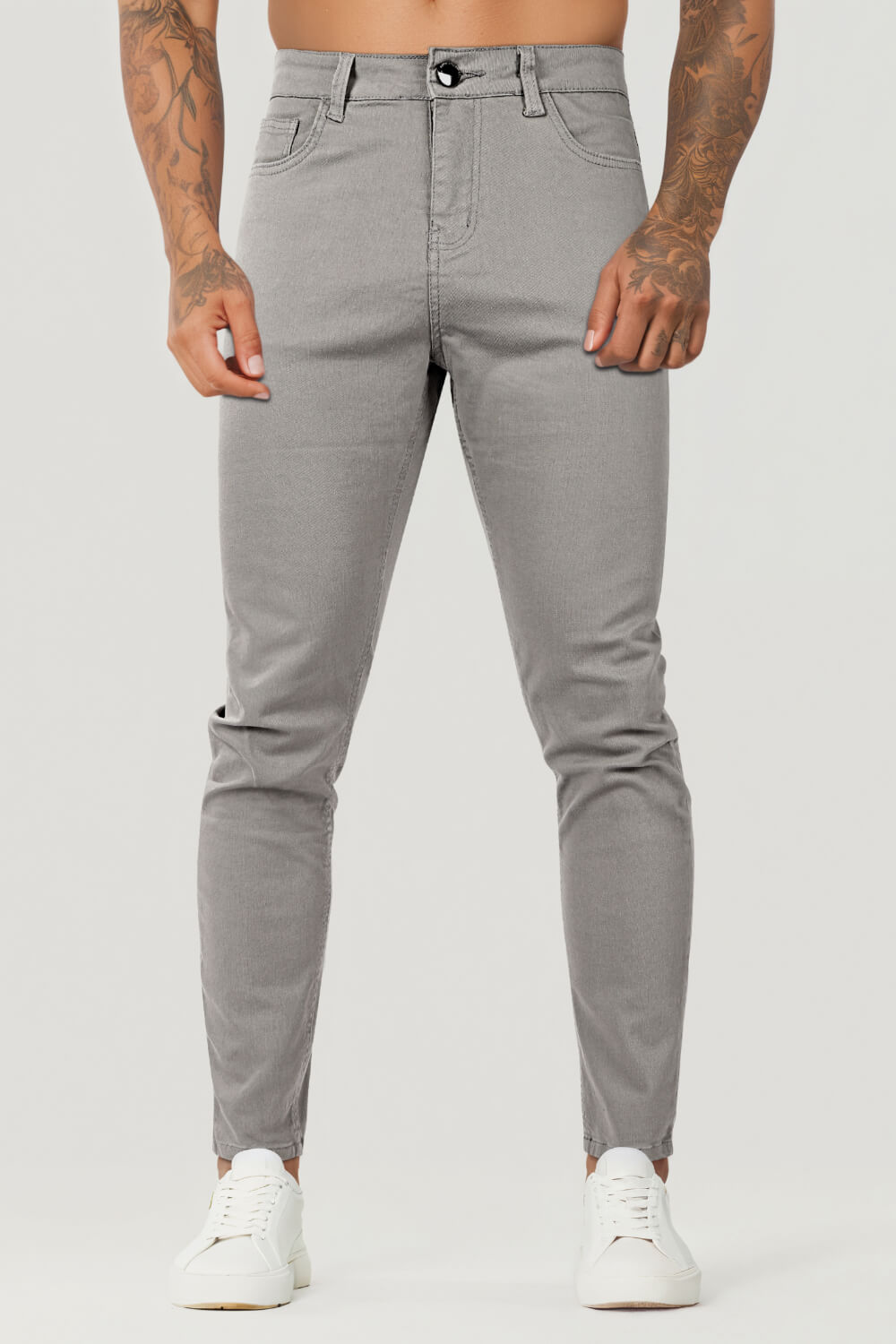 Jean Slim Homme Gris Clair