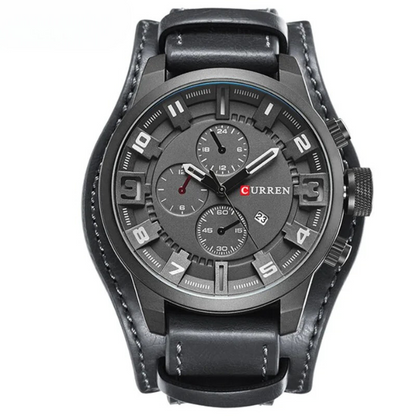 Montre Chronographe Homme Cuir Élégant