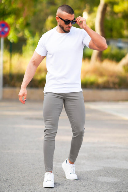 Jean Slim Homme Gris Clair